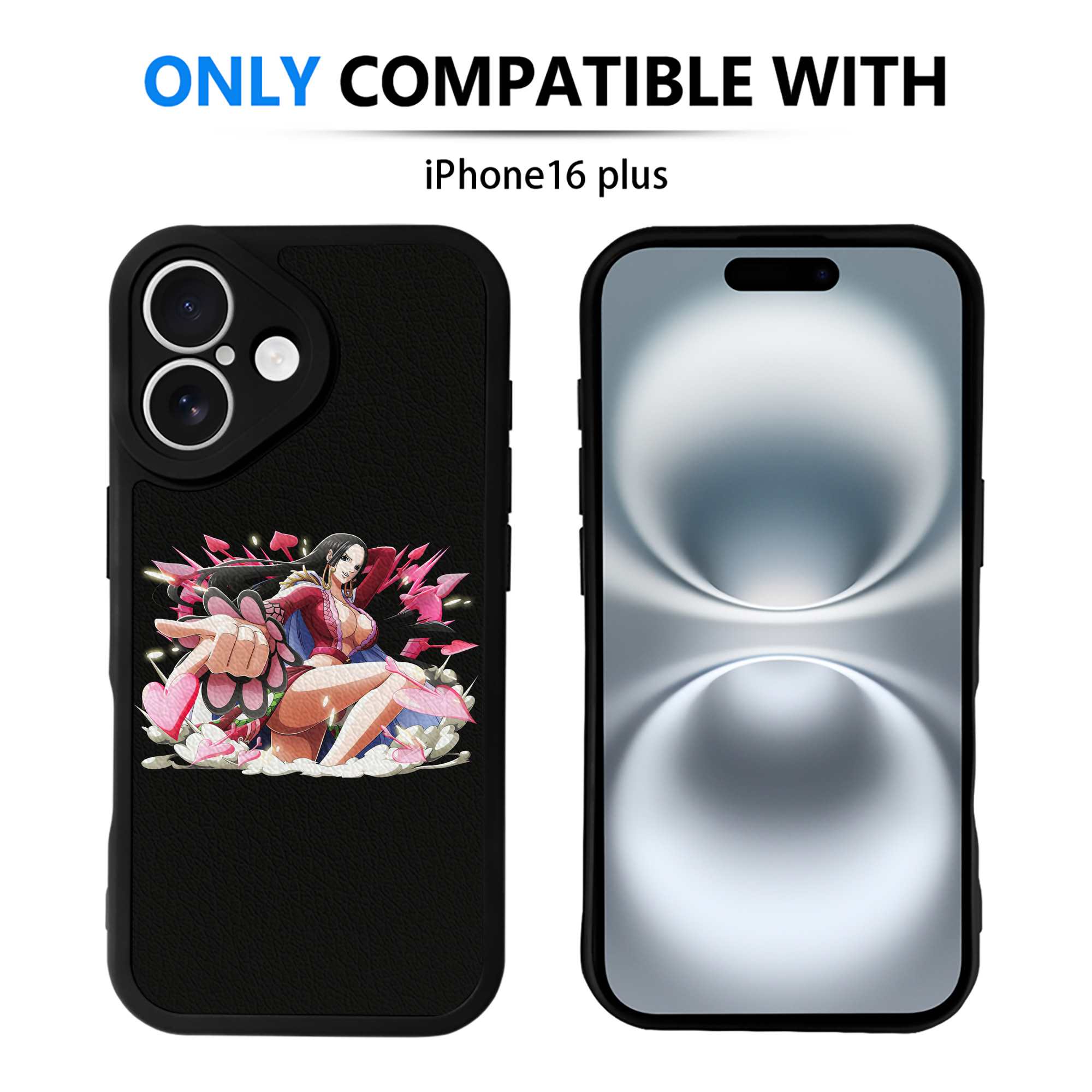 （画像用） ワンピース ボア・ハンコック ONE PIECE Boa·Hancock 【iPhone 16シリーズ対応】シリコンスマホケース（レザー調） 材質：シリコン